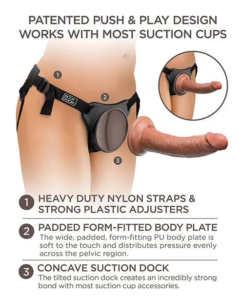 King Cock Female Sex Toys King Cock Comfy Silicone Body Dock Strapon Kit With Dildo 7in CaramelBlack