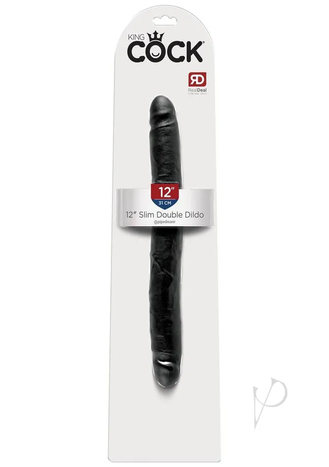 King Cock Slim Double Dildo 12in Black King Cock Dildos