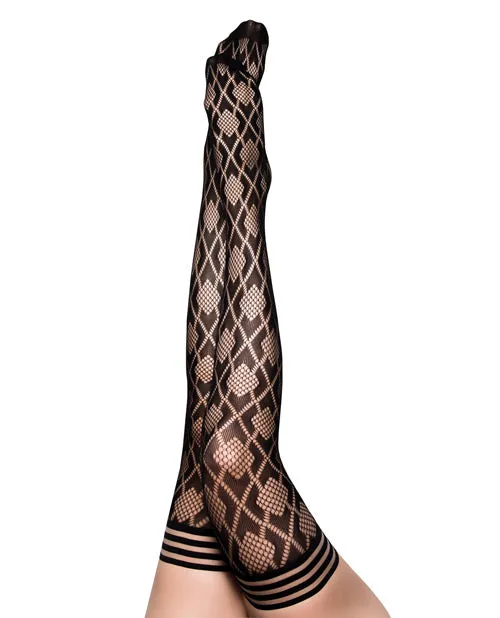 Kixies Anal Kixies Elle Fishnet Diamond Thigh High Black C