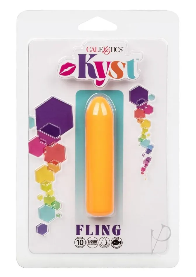 Kyst Fling Rechargeable Silicone Bullet Massager Orange Kyst Female Sex Toys Kyst Fling Rechargeable Silicone Bullet Massager Orange Kyst Female Sex Toys