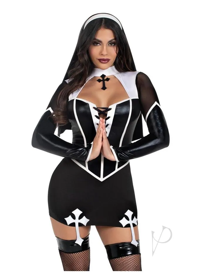 Leg Avenue Anal Leg Avenue Holy Hottie Set Boned Garter Dress with Cross Accents and Nun Habit 2 Piece Medium BlackWhite Leg Avenue Anal Leg Avenue Holy Hottie Set Boned Garter Dress with Cross Accents and Nun Habit 2 Piece Medium BlackWhite