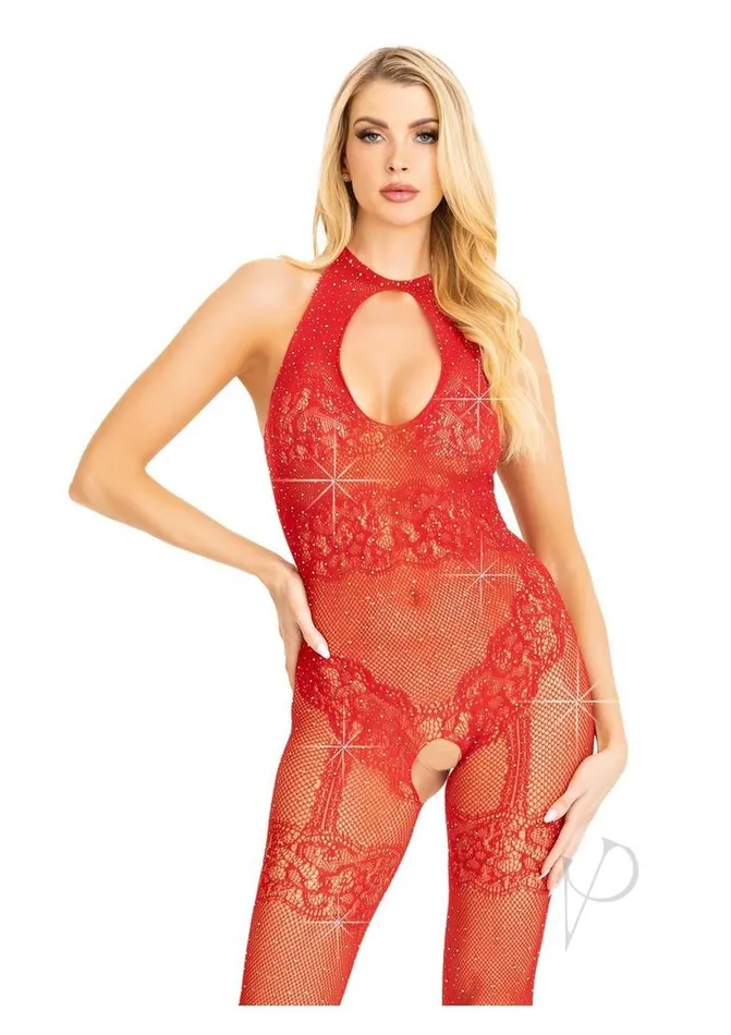 Leg Avenue Bodystockings Playsuits Leg Avenue Seamless Rhinestone Fishnet Bodystocking with Keyhole and Lace Lingerie Detail OS Red Leg Avenue Bodystockings Playsuits Leg Avenue Seamless Rhinestone Fishnet Bodystocking with Keyhole and Lace Lingerie Detail OS Red