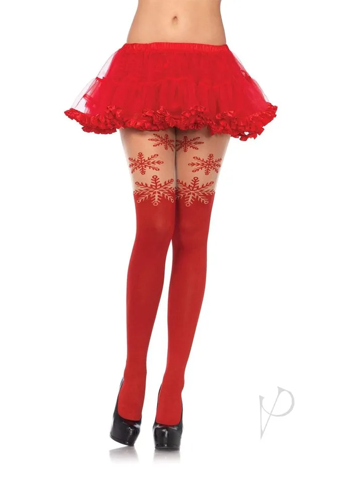 Leg Avenue Vibrators Leg Avenue Spandex Snowflake Opaque Pantyhose with Sheer Thigh Accent OS Red Leg Avenue Vibrators Leg Avenue Spandex Snowflake Opaque Pantyhose with Sheer Thigh Accent OS Red