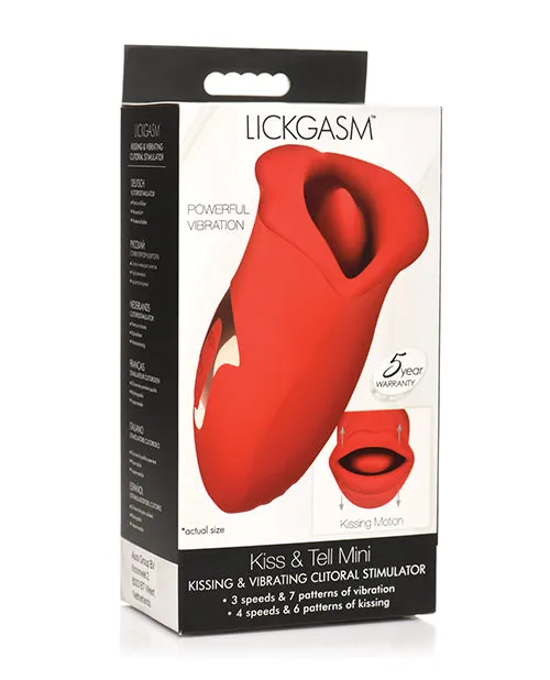 Lickgasm Kiss and Tell Mini Kissing Vibrating Rechargeable Silicone Clitoral Stimulator Red Lickgasm Female Sex Toys