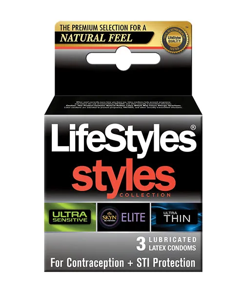Lifestyles Styles Sensitive Pack of 3 Lifestyles Male Sex Toys