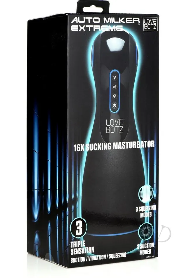 Lovebotz LoveBotz Auto Milker Extreme Rechargeable 16X Sucking Masturbator BlackBlue Male Sex Toys Lovebotz LoveBotz Auto Milker Extreme Rechargeable 16X Sucking Masturbator BlackBlue Male Sex Toys