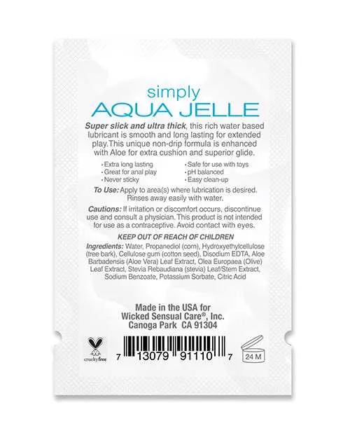 Lubricants Wicked Sensual Care Wicked Sensual Care Simply Aqua Jelle Water Based Lubricant 1 oz Lubricants Wicked Sensual Care Wicked Sensual Care Simply Aqua Jelle Water Based Lubricant 1 oz