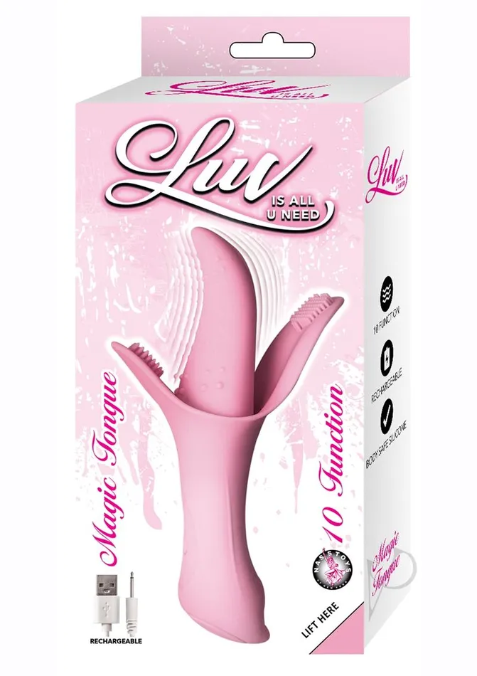 Luv Vibrators Luv Magic Tongue Silicone Rechargeable Clitoral Stimulator Pink Luv Vibrators Luv Magic Tongue Silicone Rechargeable Clitoral Stimulator Pink