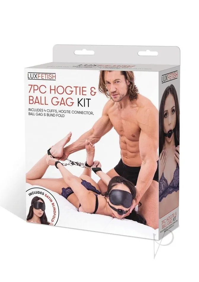 Lux Fetish Couples Lux Fetish Hogtie and Ball Gag Kit 7 Piece Black