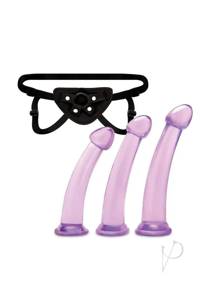 Lux Fetish Size Up Dildo and Harness Pegging Training Set 3 Piece Purple Lux Fetish Female Sex Toys Lux Fetish Size Up Dildo and Harness Pegging Training Set 3 Piece Purple Lux Fetish Female Sex Toys