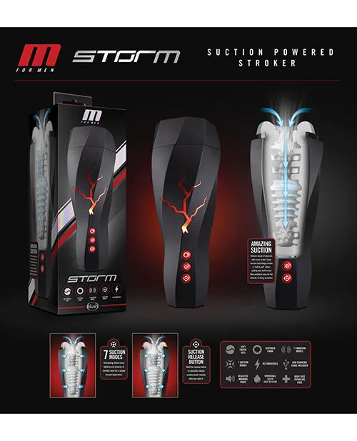 M For Men Storm Rechargeable Masturbator BlackRed M For Men Male Sex Toys