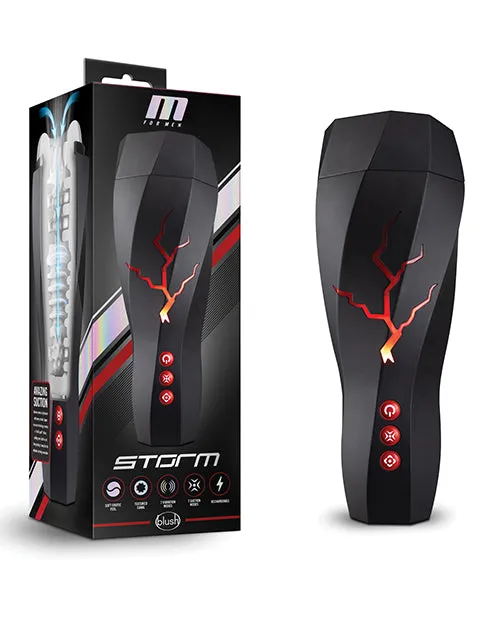 M For Men Storm Rechargeable Masturbator BlackRed M For Men Male Sex Toys