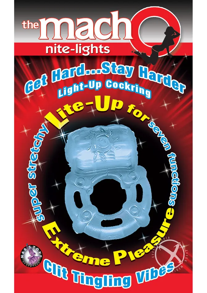 Macho Couples The MachO NiteLights Vibrating Cock Ring Blue