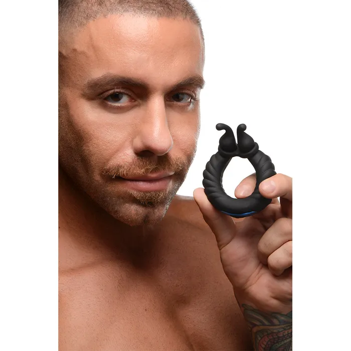 Male Sex Toys 10X Cobra Dual Stimulation Silicone Cock Ring Trinity Men