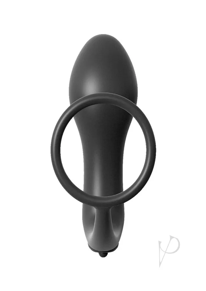 Male Sex Toys Anal Fantasy Collection Anal Fantasy Collection AssGasm Cock Ring Vibrating Plug Kit Silicone Waterproof Black