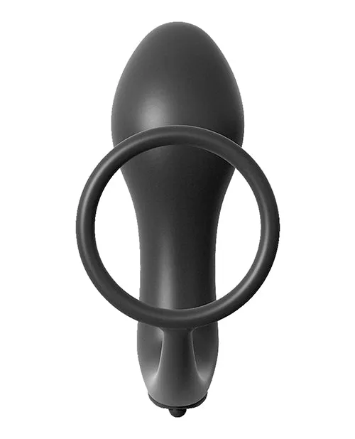 Male Sex Toys Anal Fantasy Collection Anal Fantasy Collection AssGasm Cock Ring Vibrating Plug Kit Silicone Waterproof Black