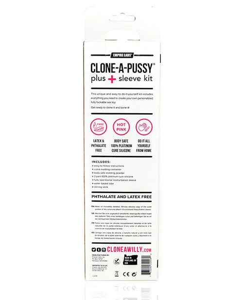 Male Sex Toys Clone A Willy CloneAPussy Plus Sleeve Silicone Vulva Molding Kit with Attachable Sleeve Hot Pink