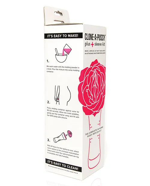 Male Sex Toys Clone A Willy CloneAPussy Plus Sleeve Silicone Vulva Molding Kit with Attachable Sleeve Hot Pink
