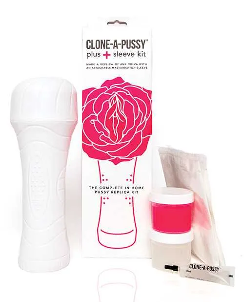 Male Sex Toys Clone A Willy CloneAPussy Plus Sleeve Silicone Vulva Molding Kit with Attachable Sleeve Hot Pink