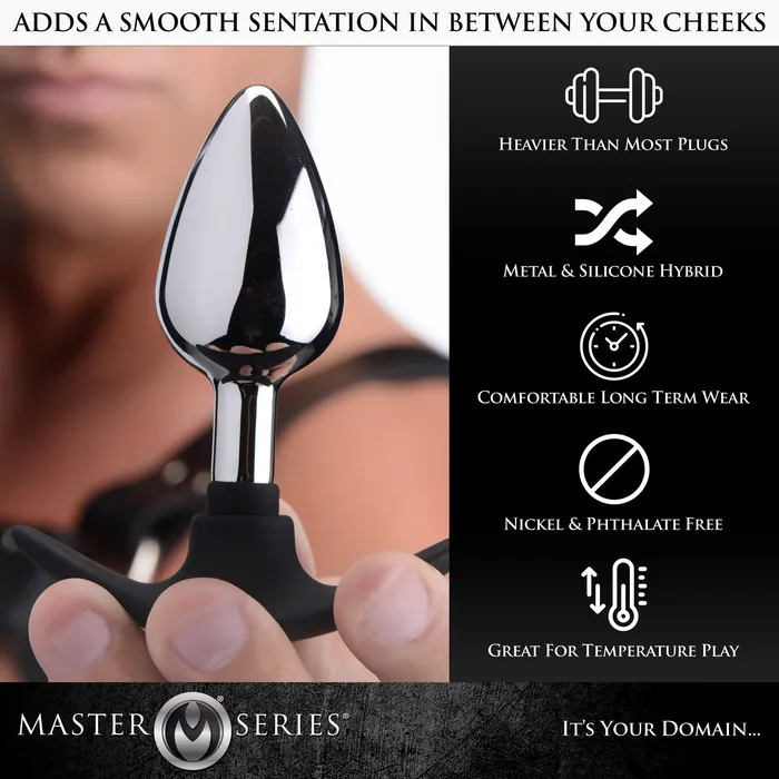 Male Sex Toys Dark Invader Metal and Silicone Anal Plug Master Series