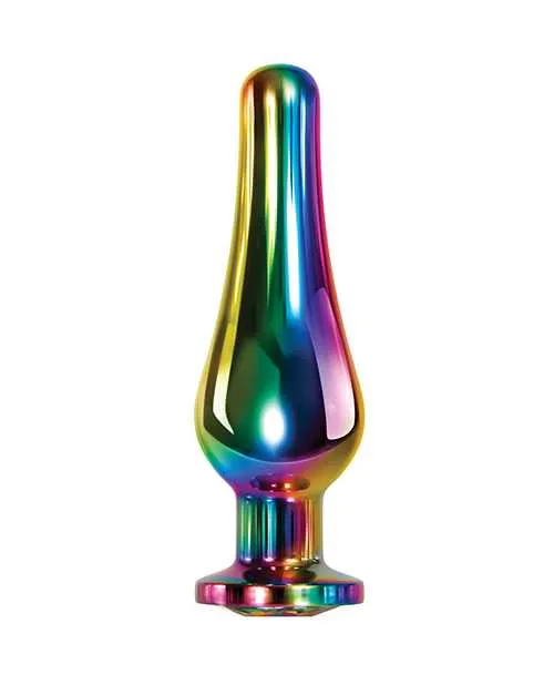 Male Sex Toys Evolved Rainbow Metal Anal Plug Medium