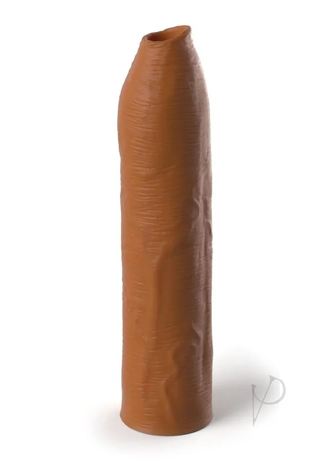 Male Sex Toys Fantasy X Tensions Fantasy XTensions Elite Silicone Uncut Extension Sleeve 7in Caramel