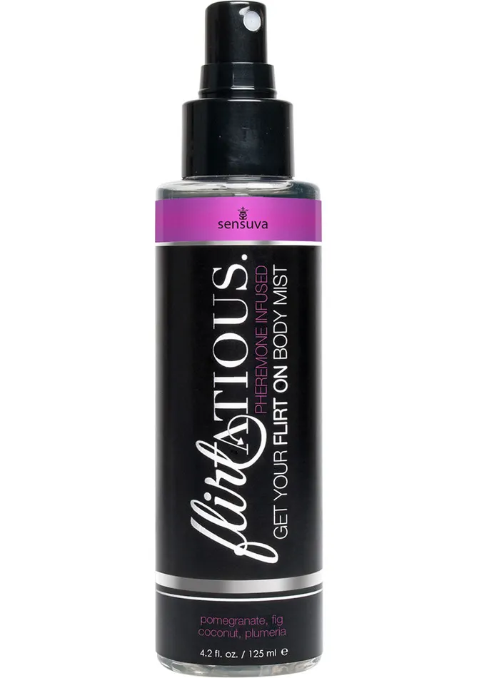 Male Sex Toys Flirtatious Flirtatious Pheremone Infused Body Mist Pomegranate Fig Coconut and Plumeria 42oz Spray Male Sex Toys Flirtatious Flirtatious Pheremone Infused Body Mist Pomegranate Fig Coconut and Plumeria 42oz Spray