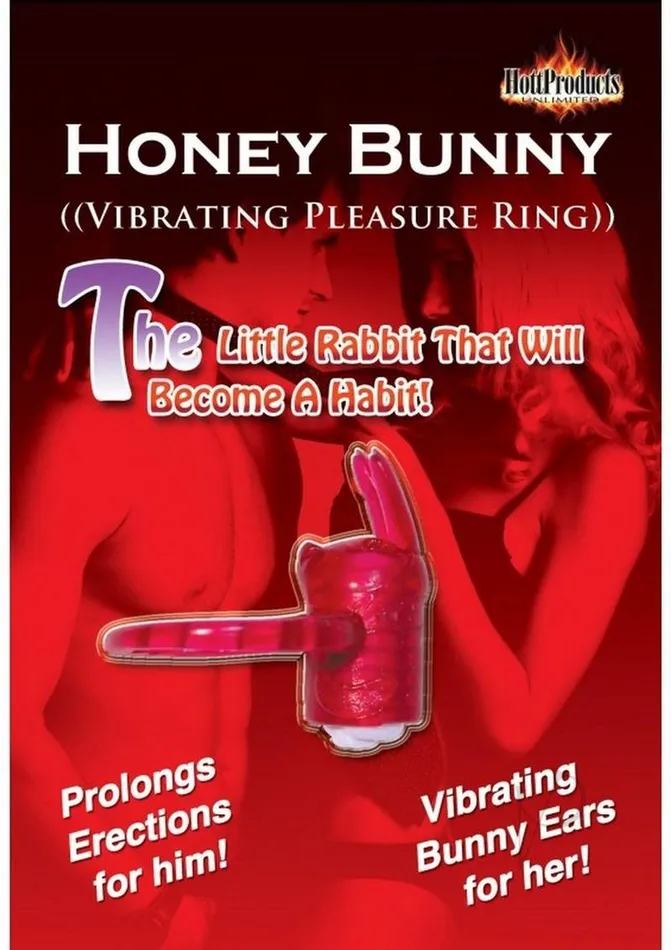 Male Sex Toys Hott Products Horny Honey Bunny Vibro Cock Ring Magenta