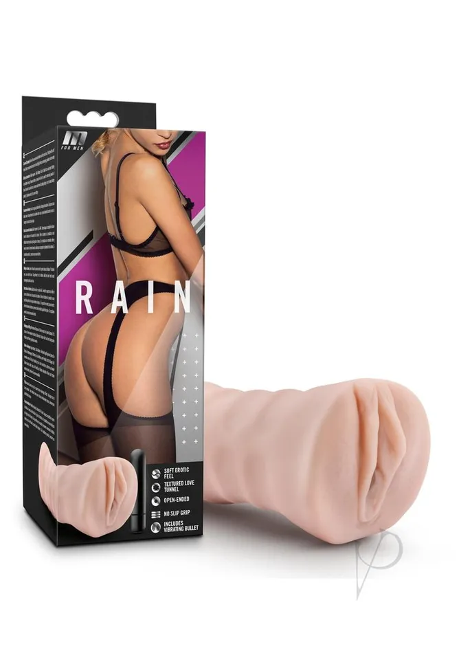 Male Sex Toys M For Men M for Men Rain Vibrating Masturbator with Bullet Pussy Vanilla Male Sex Toys M For Men M for Men Rain Vibrating Masturbator with Bullet Pussy Vanilla