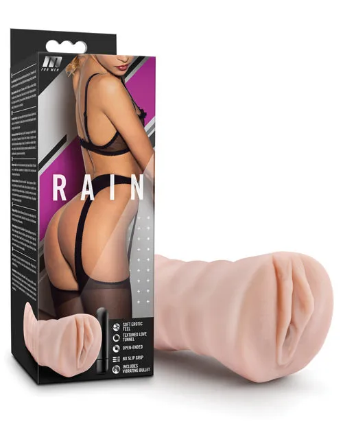 Male Sex Toys M For Men M for Men Rain Vibrating Masturbator with Bullet Pussy Vanilla
