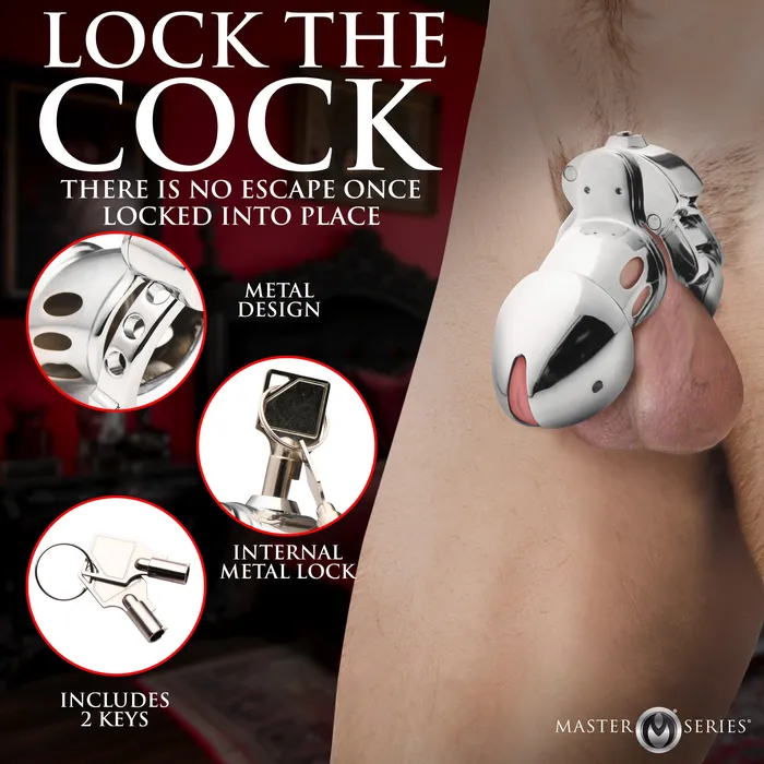 Male Sex Toys Master Series Cock Cuff SnapOn Chastity Cage