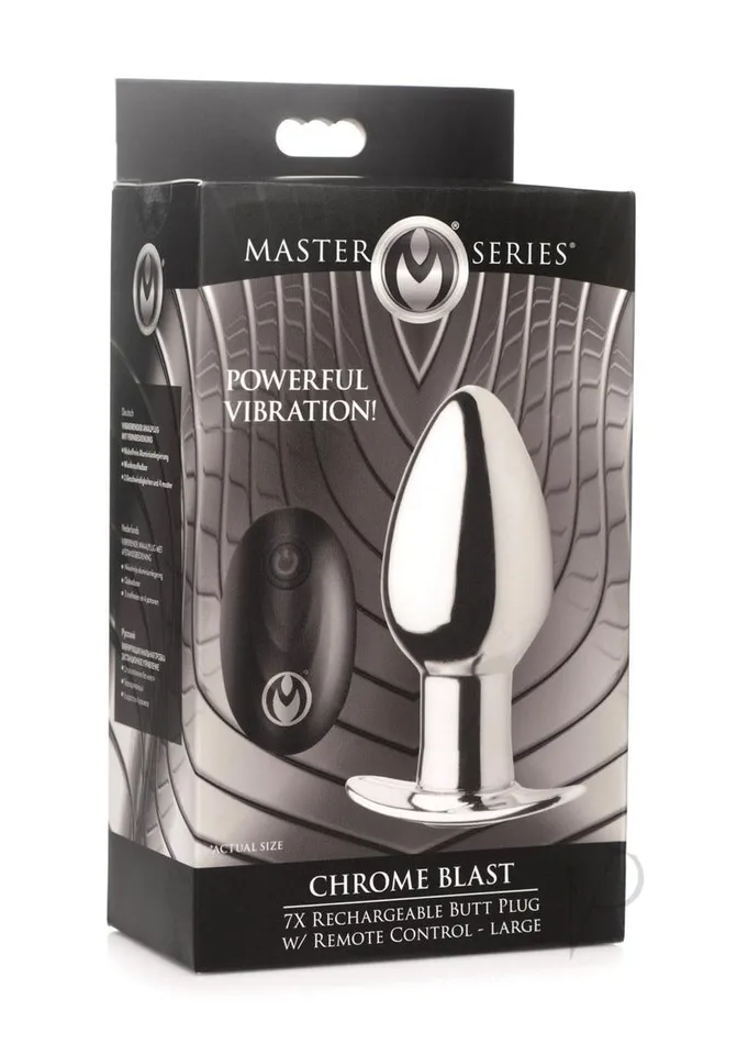 Male Sex Toys Master Series Master Series Chrome Blast 7X Rechargeable Anal Plug with Remote Control Large Silver Male Sex Toys Master Series Master Series Chrome Blast 7X Rechargeable Anal Plug with Remote Control Large Silver