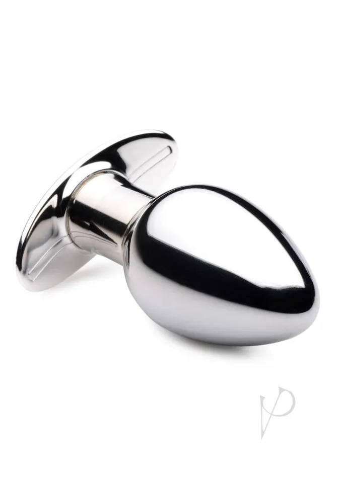 Male Sex Toys Master Series Master Series Chrome Blast 7X Rechargeable Anal Plug with Remote Control Large Silver