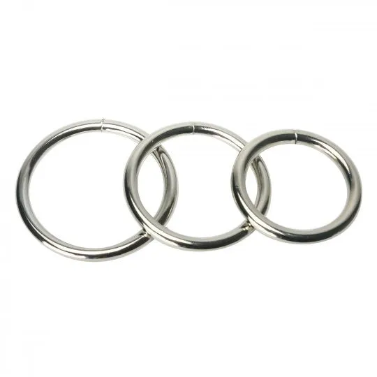 Male Sex Toys Master Series Trine Steel Ring Collection
