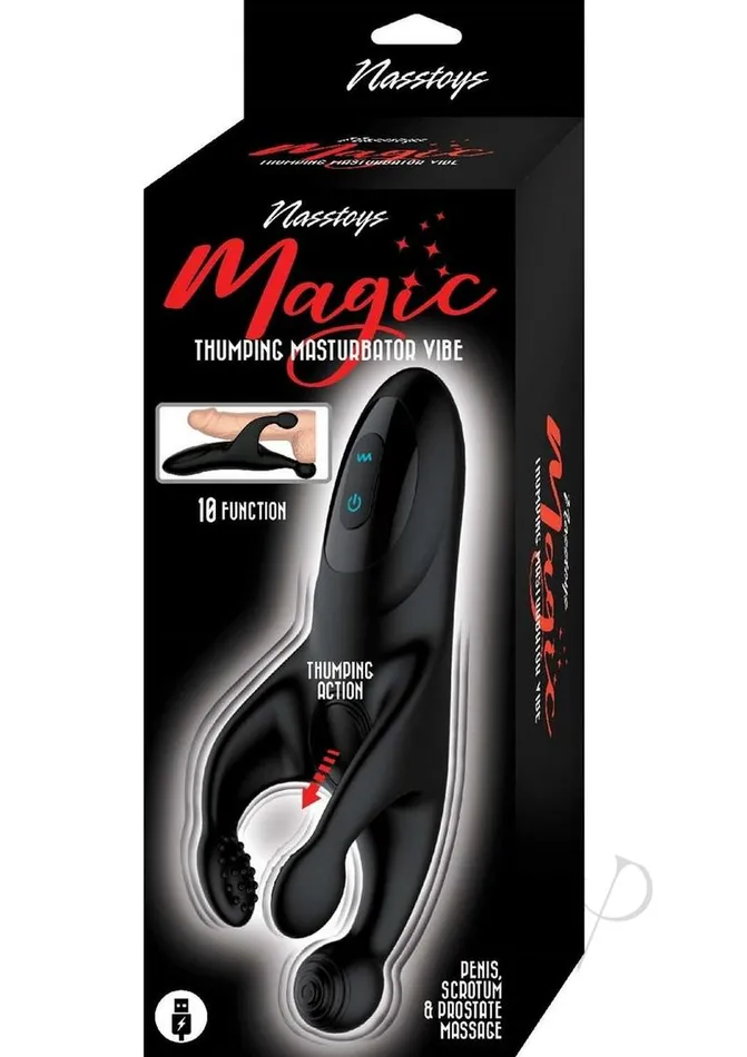 Male Sex Toys Nasstoys Magic Thumping Rechargeable Masturbator Black