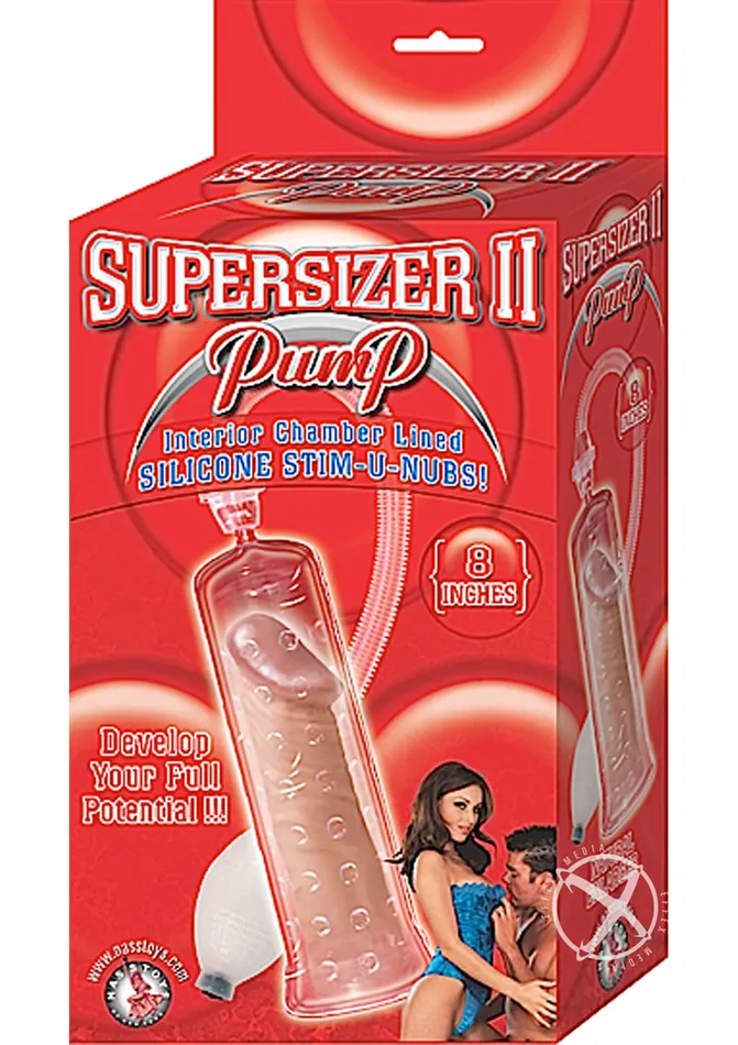 Male Sex Toys Nasstoys Supersizer II Penis Pump 8in Clear