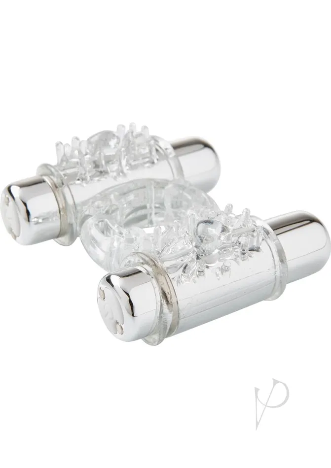 Male Sex Toys Nu Sensuelle Nu Sensuelle Double Action Bullet Ring Rechargeable Vibrating Cock Ring Clear