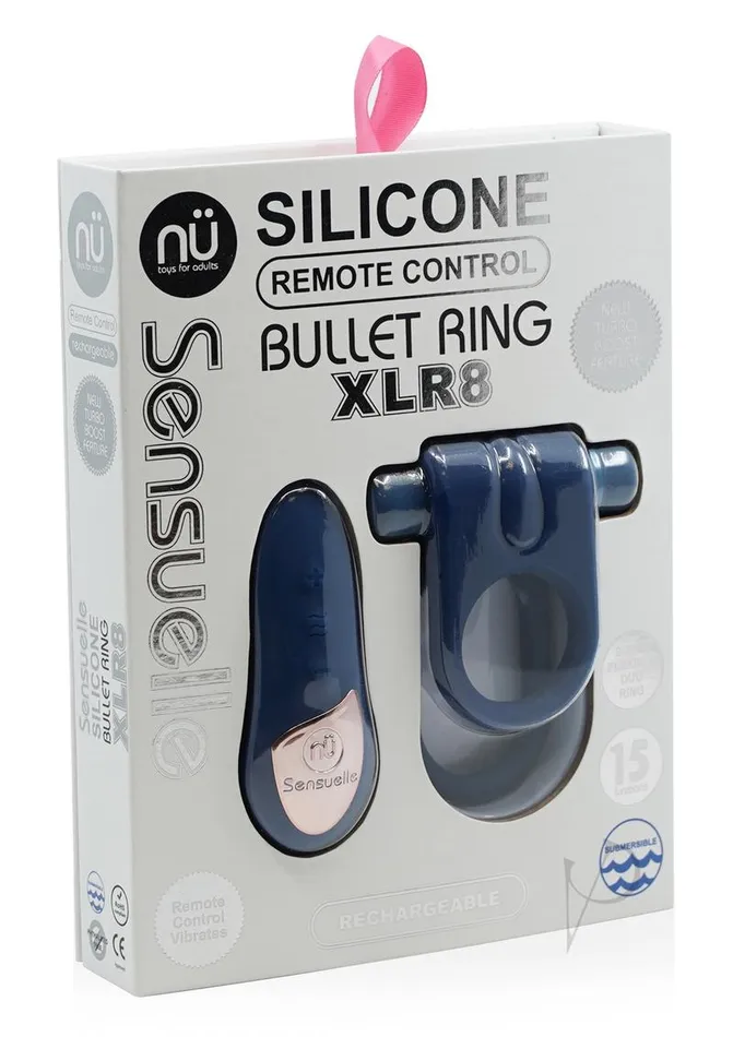 Male Sex Toys Nu Sensuelle Nu Sensuelle Silicone Bullet Ring XLR8 Rechargeable Vibrating Cock Ring with Remote Control Navy Blue Male Sex Toys Nu Sensuelle Nu Sensuelle Silicone Bullet Ring XLR8 Rechargeable Vibrating Cock Ring with Remote Control Navy Blue