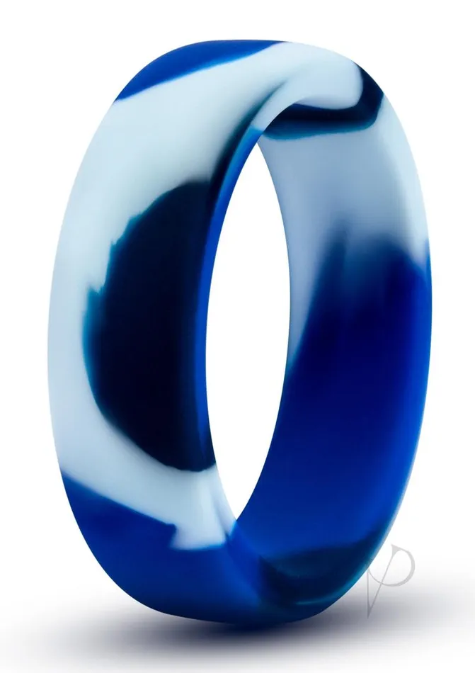 Male Sex Toys Performance Performance Silicone Camo Cock Ring Blue Camouflage