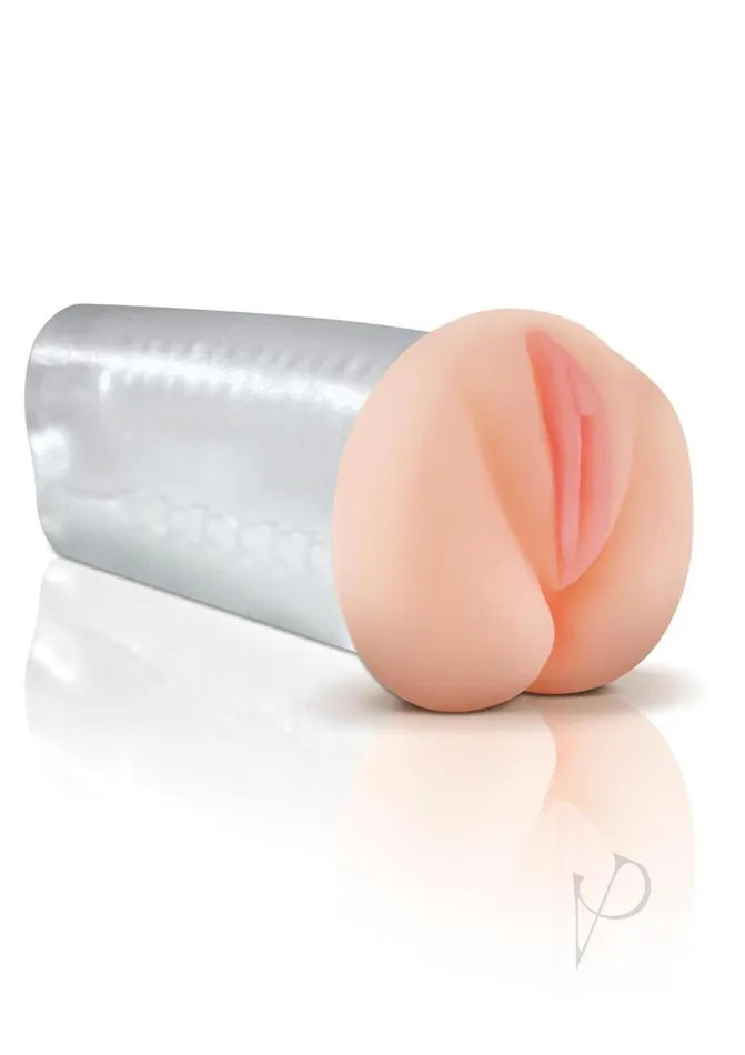 Male Sex Toys Pipedream Extreme Toyz Pipedream Extreme Toyz Deluxe SeeThru Stroker Masturbator Pussy and Butt ClearPink