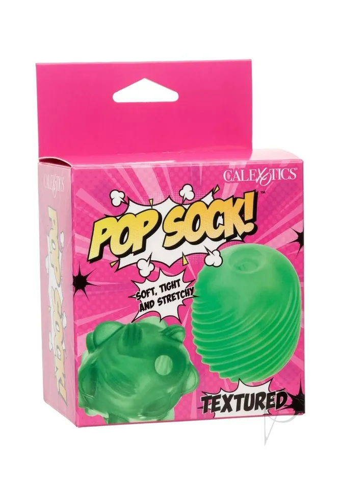 Male Sex Toys Pop Sock Textured Stroker Green Pop Sock