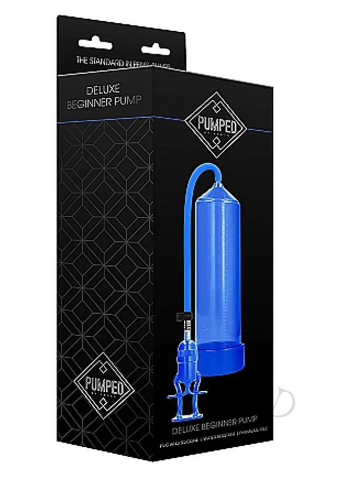 Male Sex Toys Pumped Pumped By Shots Deluxe Beginner Penis Pump Blue