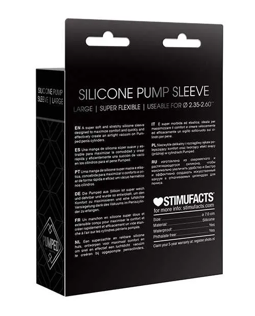 Male Sex Toys Pumped Pumped Silicone Pump Sleeve Large Black