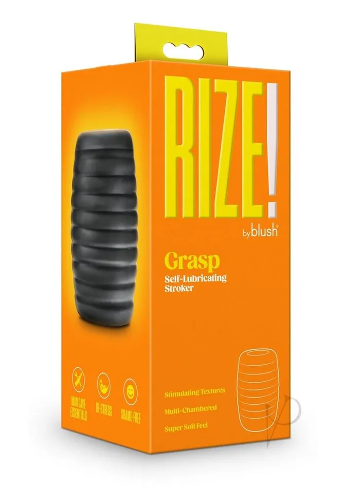 Male Sex Toys Rize Rize Grasp Self Lubricating Stroker Black