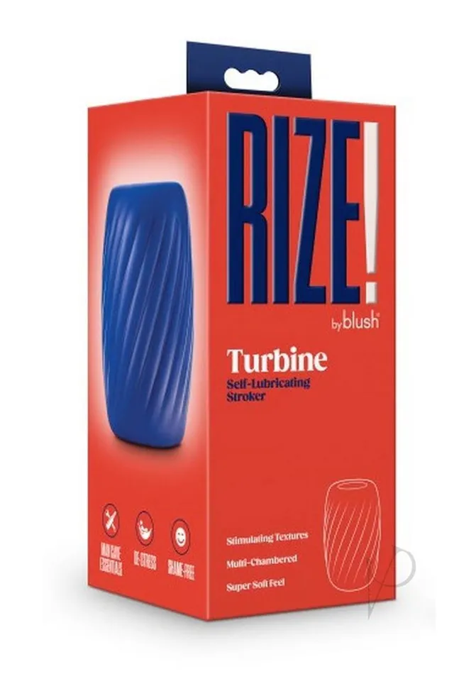 Male Sex Toys Rize Rize Turbine Self Lubricating Stroker Blue