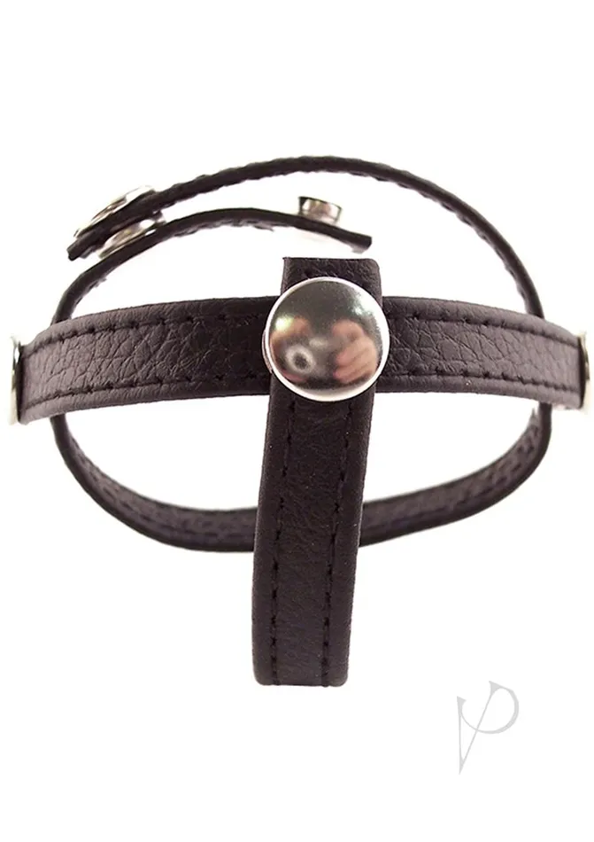 Male Sex Toys Rouge Rouge Three Piece Divider Adjustable Snap Leather Cock Ring Black Male Sex Toys Rouge Rouge Three Piece Divider Adjustable Snap Leather Cock Ring Black