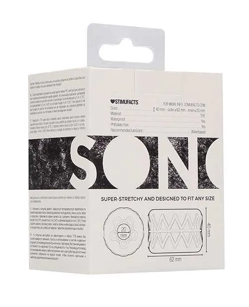 Male Sex Toys Sono Shots Sono No 92 Reversible Textured Masturbator Transparent Male Sex Toys Sono Shots Sono No 92 Reversible Textured Masturbator Transparent