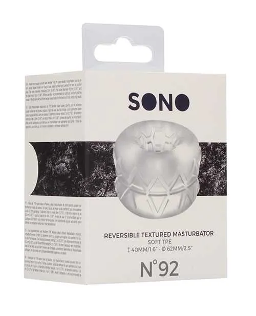 Male Sex Toys Sono Shots Sono No 92 Reversible Textured Masturbator Transparent Male Sex Toys Sono Shots Sono No 92 Reversible Textured Masturbator Transparent