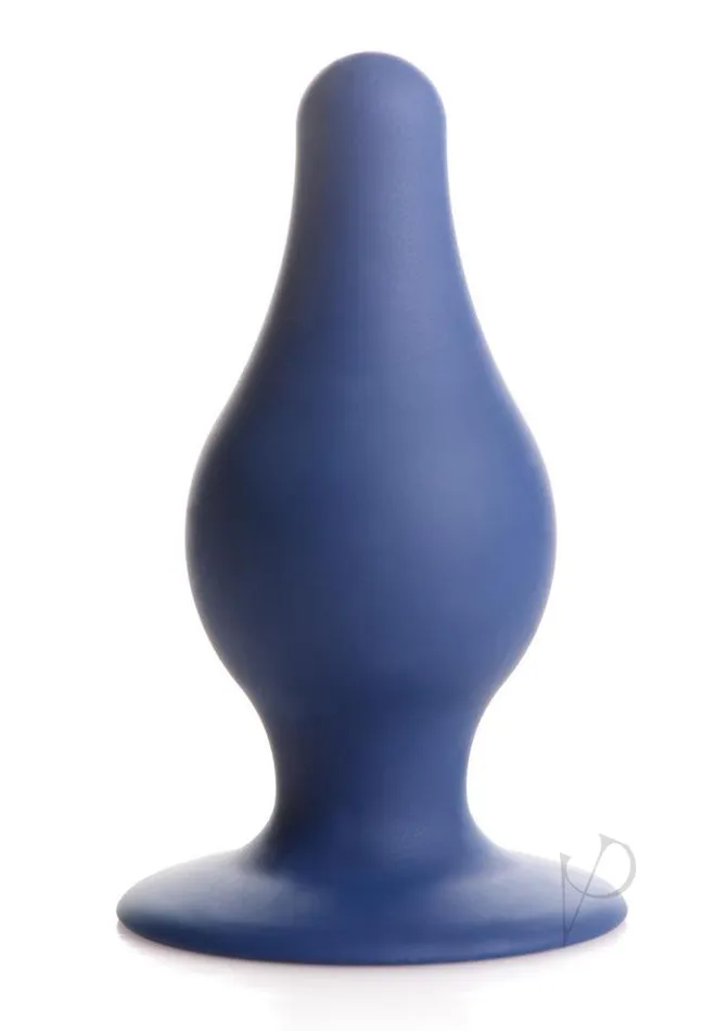 Male Sex Toys Squeeze It SqueezeIt Squeezable Silicone Tapered Anal Plug Large Blue