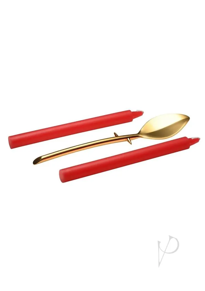 Master Series Drip Sensation Spoon and Drip Candle Set RedGold Master Series Anal Master Series Drip Sensation Spoon and Drip Candle Set RedGold Master Series Anal